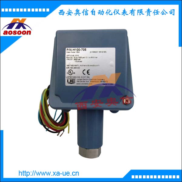 美国UE开关H100-702-M540-XY468氟橡胶耐腐压力控制器